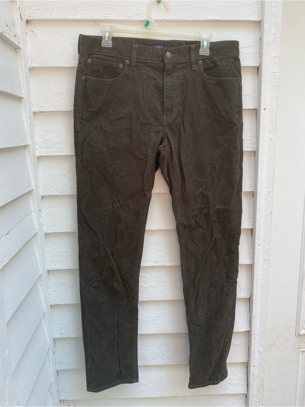 J. Crew Men's Dark Olive Green Corduroy Pants 32/32
